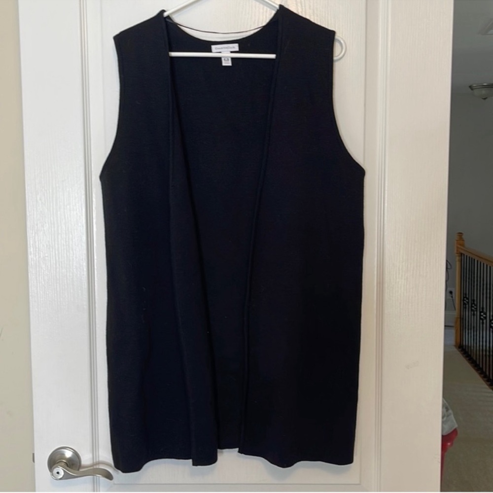 Charter Club Cotton Sweater Vest Black Large